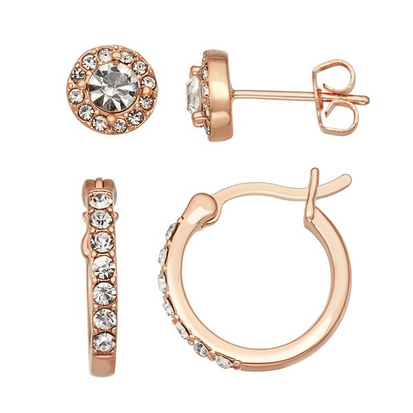 Chrystina Crystal Stud & Hoop Earring Set