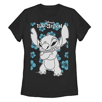 Disney's Lilo & Stitch Juniors' Tropical Flower Movie Graphic Tee
