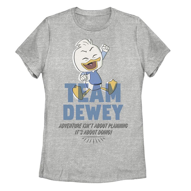 Disney's DuckTales Team Dewey Juniors' Adventure Is About Doing Tee, Girl's, Size: Small, Athletic Grey