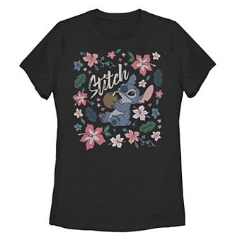 Disney's Lilo & Stitch Juniors' Floral Stitch Coconut Portrait Tee