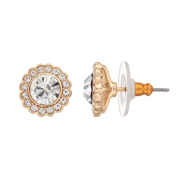 LC Lauren Conrad Simulated Crystal Halo Button Stud Earrings