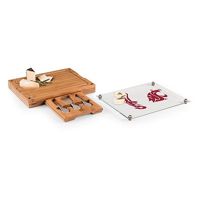Picnic Time Washington State Cougars Concerto Glass-Top Cheese Cutting Board & Tools Set