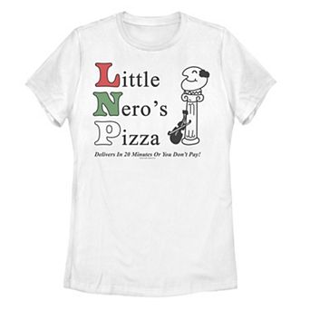 Juniors' Home Alone Little Nero's Pizza Logo Tee