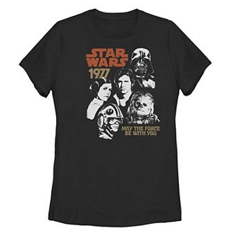 Juniors' Star Wars 1977 Vintage Portrait Collage Tee