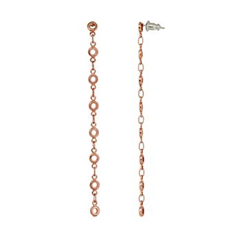 1928 Gold Tone Linear Chain Earrings