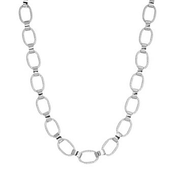 1928 Silver Tone Shimmer Link Necklace