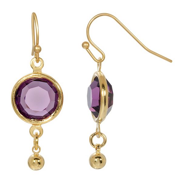 1928 Purple Channel Drop Wire Earrings