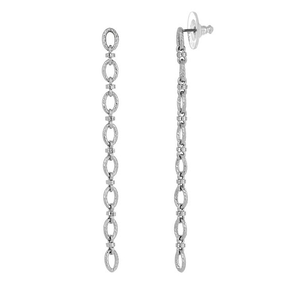 1928 Cable Chain Linear Drop Earrings