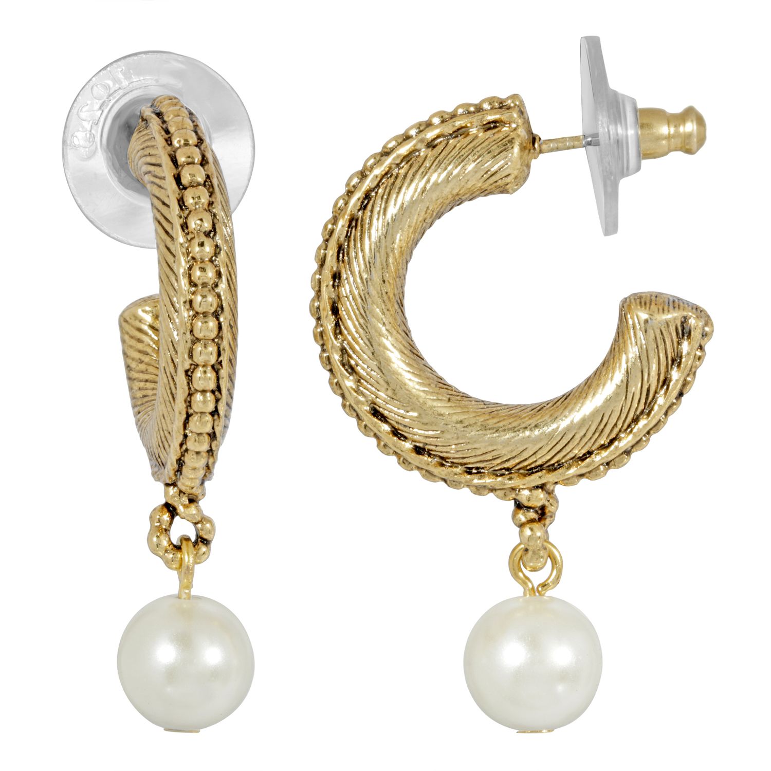 Pearl clip on hot sale earrings at kohl's