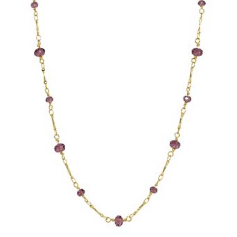 1928 Purple Beaded Chain Station Necklace
