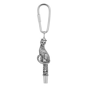 1928 Pewter Cat Whistle Key Fob