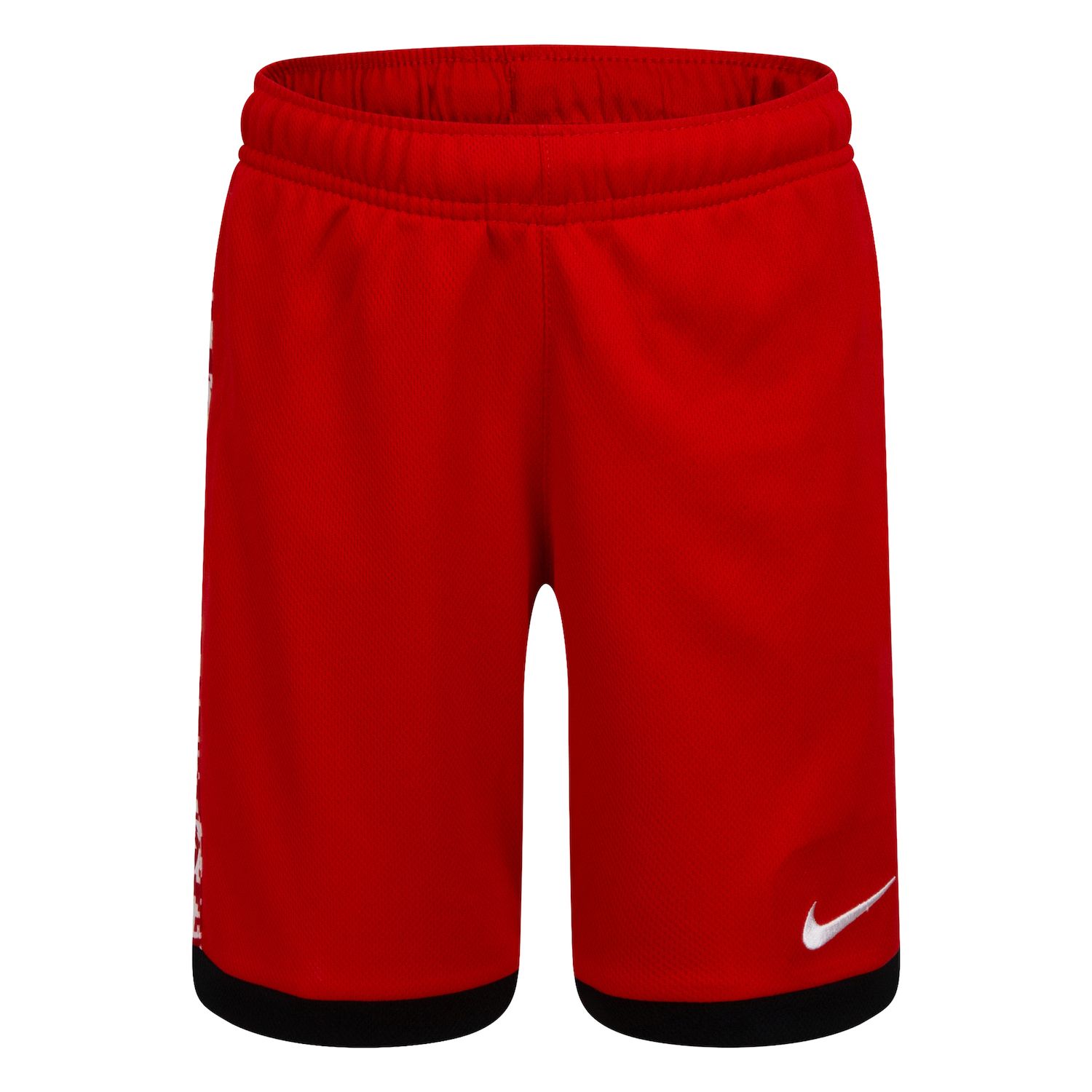 navy blue and red nike shorts