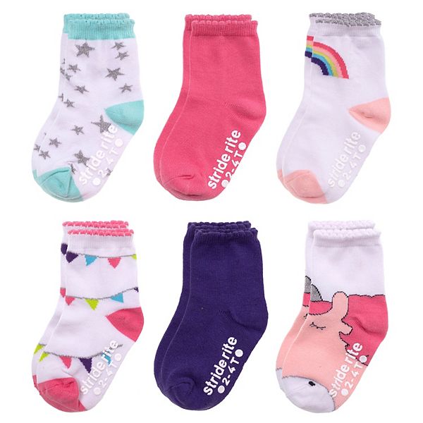 Rising Star Infant Socks For Baby Girls, Crew Ankle Cotton Infant Socks  6-12 Months- 8 Pack (pink/purple) : Target