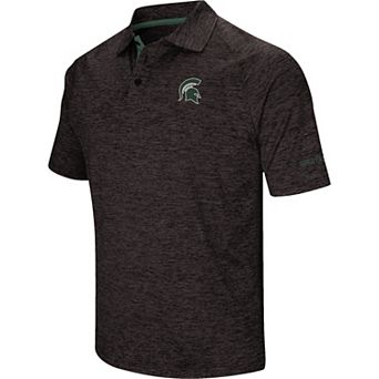 Men's Colosseum Black Michigan State Spartans Down Swing Polo