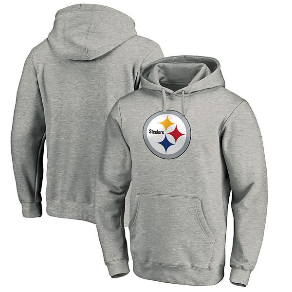 Men's Fanatics Branded Heathered Gray Pittsburgh Steelers Team Logo Pullover  Hoodie