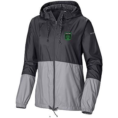 Women's Columbia Black/Gray Austin FC Flash Forward Team Windbreaker Jacket