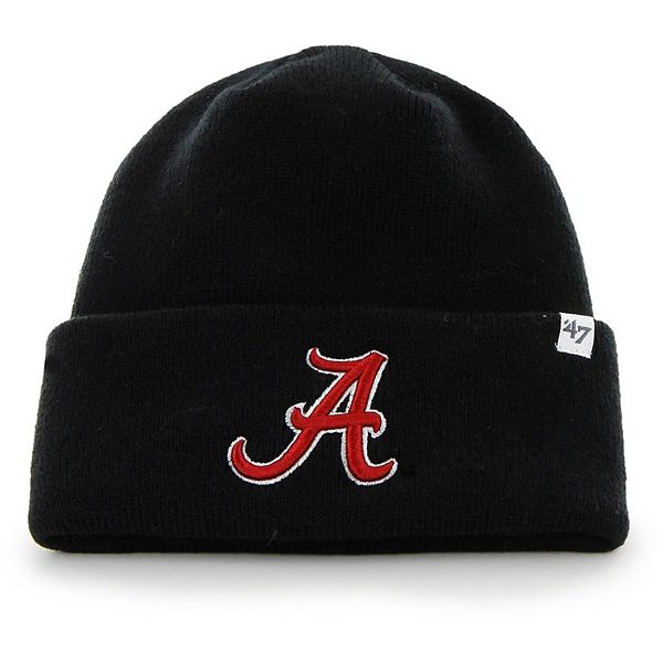 Men's '47 Black Alabama Crimson Tide Raised Cuffed Knit Hat