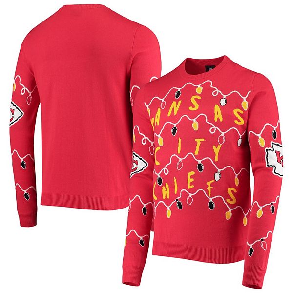 Men's FOCO Red Kansas City Chiefs Light-Up Ugly Sweater