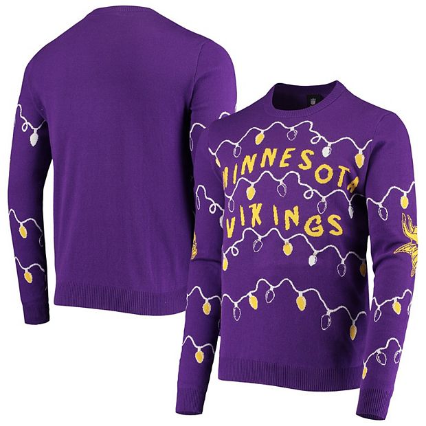 Women's Purple Minnesota Vikings Light-Up V-Neck Ugly Sweater