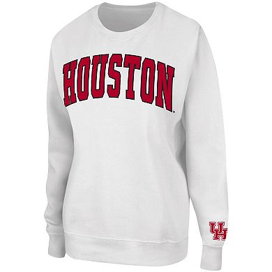 Women's Colosseum White Houston Cougars Campanile Pullover Sweatshirt