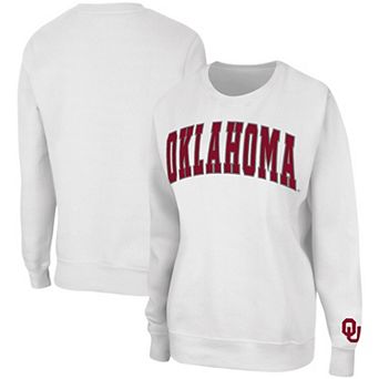 Women's Colosseum White Oklahoma Sooners Campanile Pullover Sweatshirt