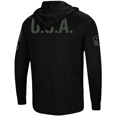 Men's Colosseum Black Utah Utes OHT Military Appreciation Hoodie Long Sleeve T-Shirt