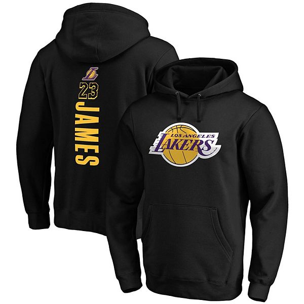 Men's Fanatics Branded LeBron James Black Los Angeles Lakers Playmaker Name  & Number Fitted Pullover Hoodie