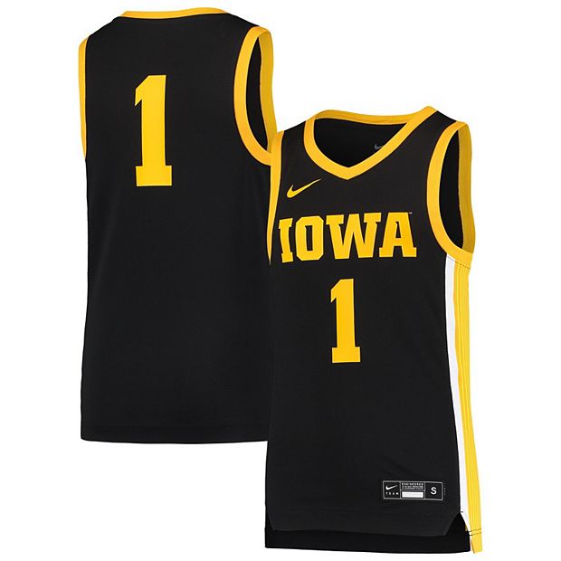 Youth ISlide Black Iowa Hawkeyes Basketball Jersey Pack Slide Sandals