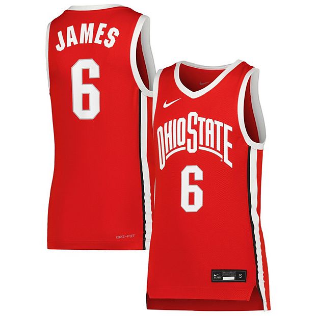 Nike Men's LeBron James White Ohio State Buckeyes Limited Basketball Jersey