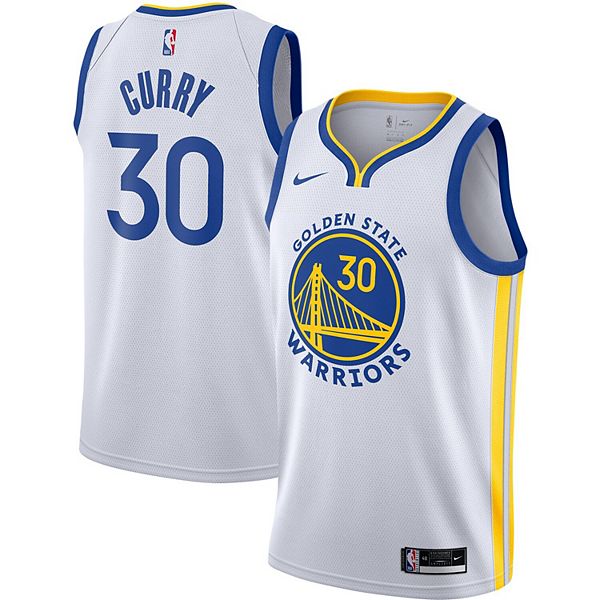 Men's Nike White Golden State Warriors 2019/20 Steph Curry Jersey 52XL
