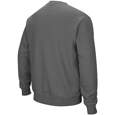 Men's Colosseum Charcoal Colorado State Rams Arch & Logo Tackle Twill Pullover Sweatshirt