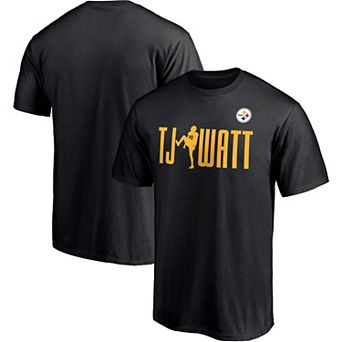 Men's Majestic T.J. Watt Black Pittsburgh Steelers Checkdown Player Name & Number T-Shirt