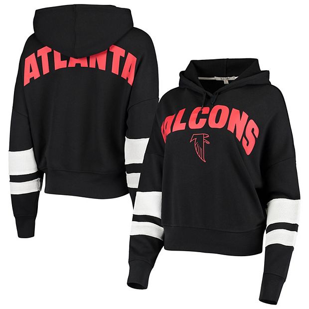 Women's Junk Food Black/White Atlanta Falcons Sideline Stripe Pullover  Hoodie