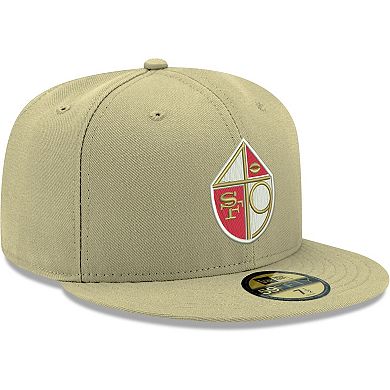 Men's New Era Gold San Francisco 49ers Omaha Throwback 59FIFTY Fitted Hat