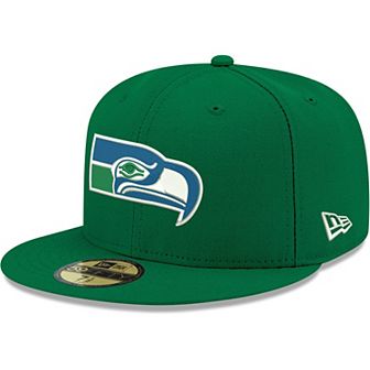 Men's New Era Kelly Green Seattle Seahawks Omaha Throwback 59FIFTY Fitted Hat