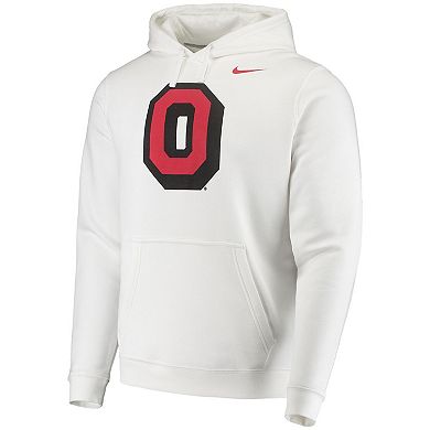 Men's Nike White Ohio State Buckeyes Vintage School Logo Pullover Hoodie
