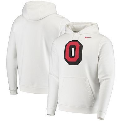 Men's Nike White Ohio State Buckeyes Vintage School Logo Pullover Hoodie