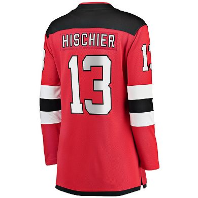 Women's Fanatics Branded Nico Hischier Red New Jersey Devils Home Premier Breakaway Player Jersey