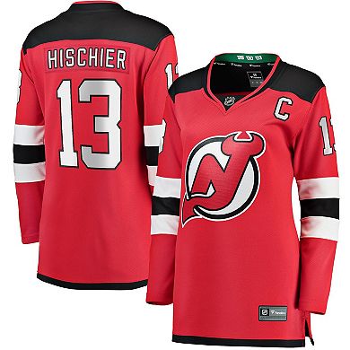 Women's Fanatics Branded Nico Hischier Red New Jersey Devils Home Premier Breakaway Player Jersey