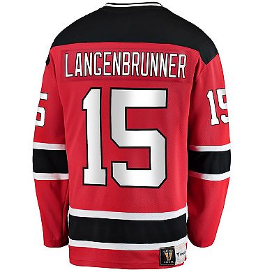 Men's Fanatics Branded Jamie Langenbrunner Red New Jersey Devils Premier Breakaway Retired Player Jersey