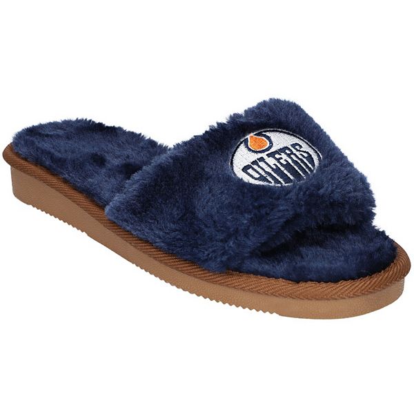 Women's FOCO Edmonton Oilers Faux Fur Slide Slippers