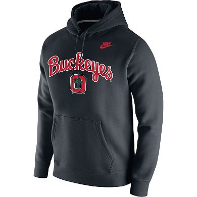 Men's Nike Black Ohio State Buckeyes Script Vintage School Logo Pullover Hoodie