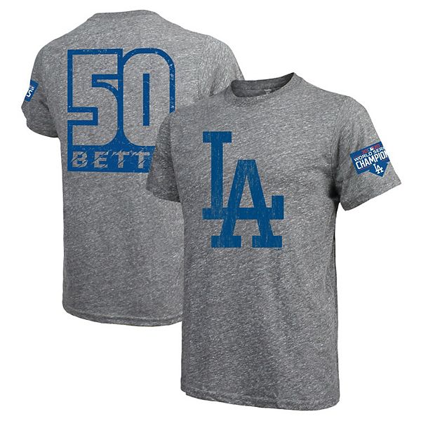 Men's Nike Mookie Betts Heather Gray Los Angeles Dodgers Name & Number T- Shirt