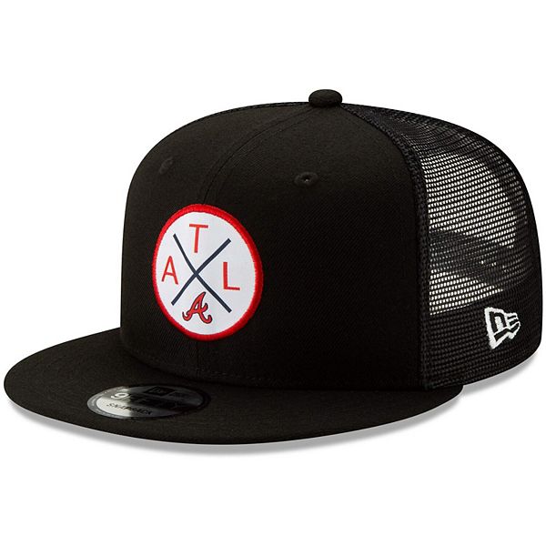 New Era Atlanta Braves MLB Black on Black 9FIFTY Snapback Cap,Adjustable :  Sports & Outdoors 