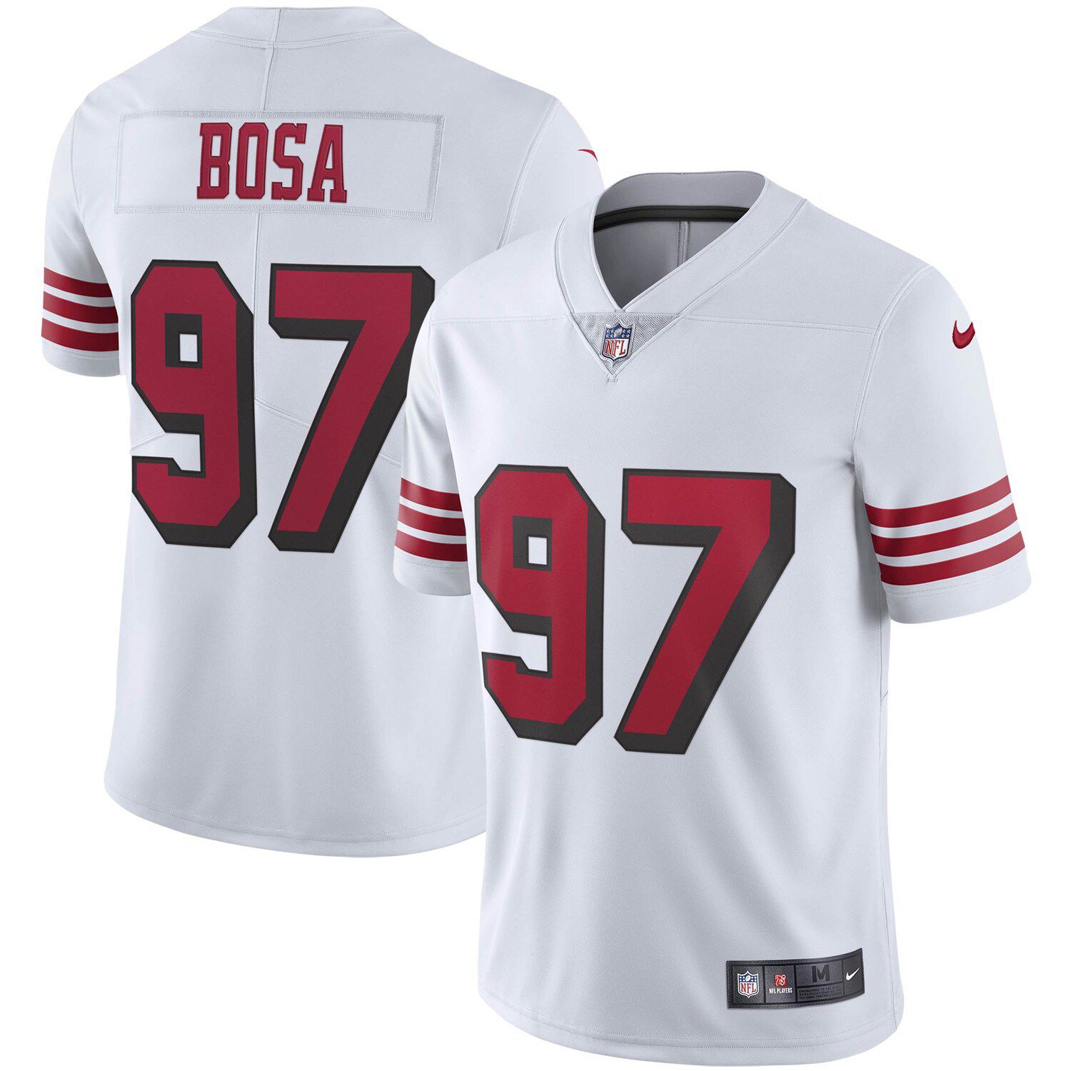 nick bosa white color rush jersey