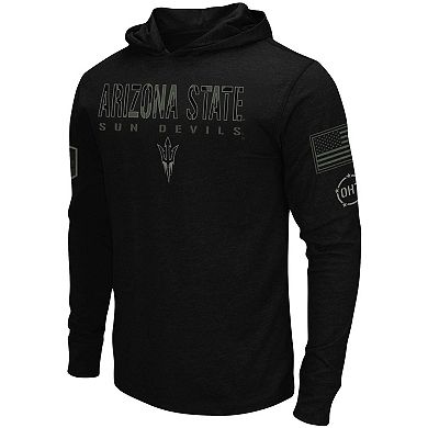 Men's Colosseum Black Arizona State Sun Devils OHT Military Appreciation Hoodie Long Sleeve T-Shirt