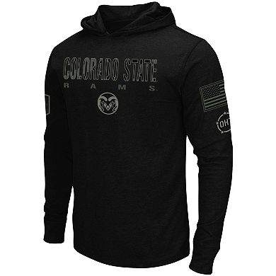 Men's Colosseum Black Colorado State Rams OHT Military Appreciation Hoodie Long Sleeve T-Shirt