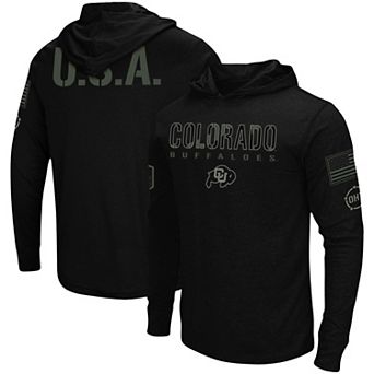 Men's Colosseum Black Colorado Buffaloes OHT Military Appreciation Hoodie Long Sleeve T-Shirt