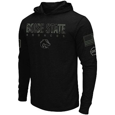 Men's Colosseum Black Boise State Broncos OHT Military Appreciation Hoodie Long Sleeve T-Shirt