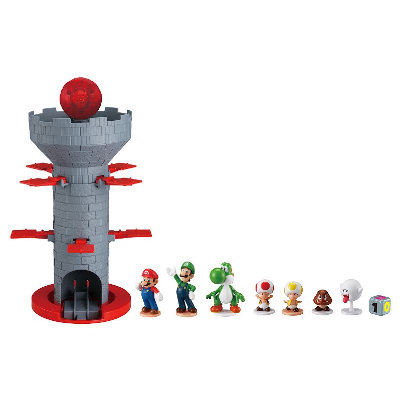 Epoch Games Super Mario Blow Up Shaky Tower, with Collectible Figures